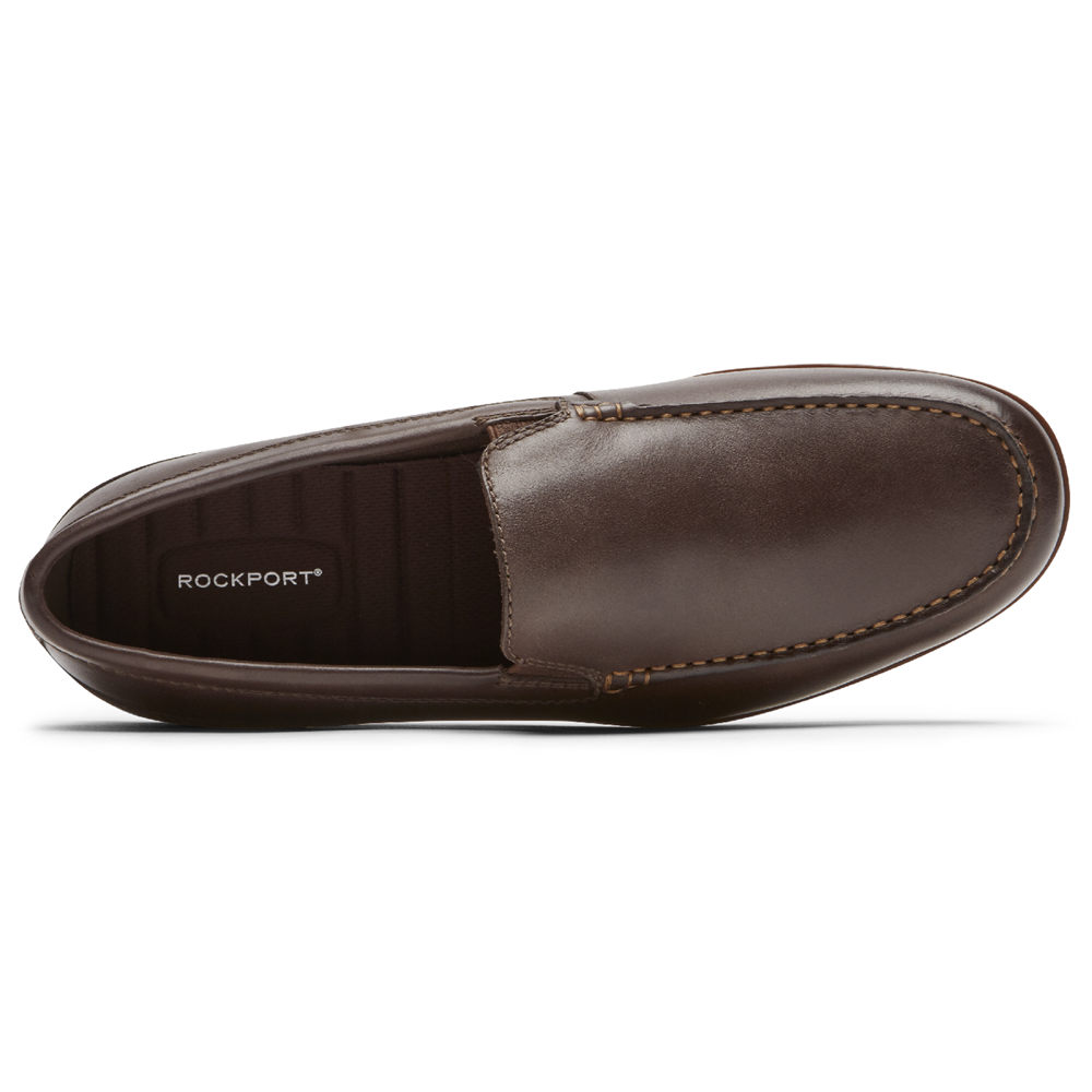 Rockport Mens Malcom Venetian - Slip-On Dark Brown - GLO048139